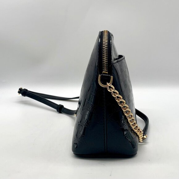 Michael Kors Black Cindy Patent Leather Large Dome Crossbody Bag - Picture 5 of 11